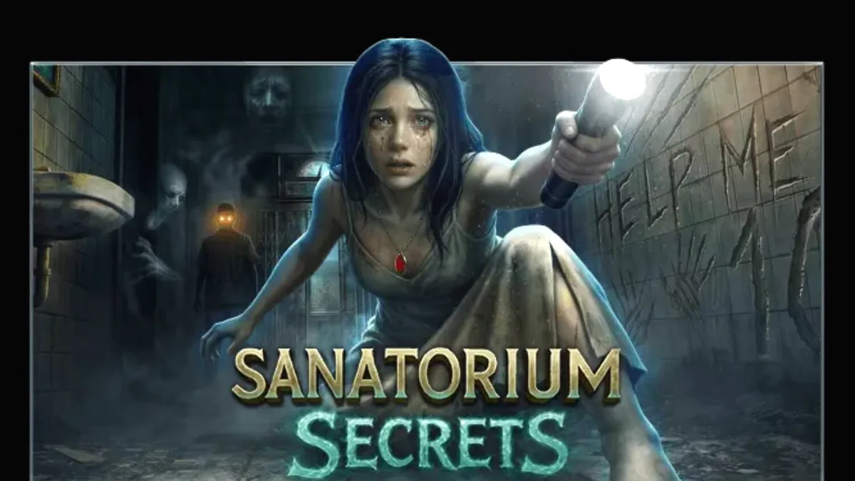 Tampilan visual slot Sanatorium Secrets dengan tema rumah sakit jiwa yang mencekam