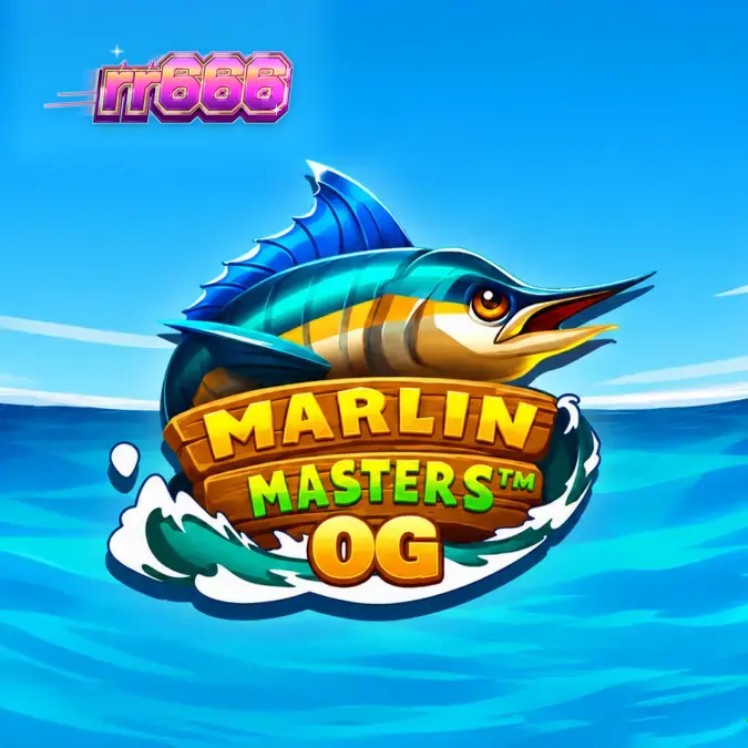 Tampilan antarmuka slot Marlin Masters OG dengan tema memancing yang cerah.